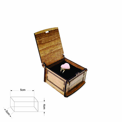 جعبه چوبی انگشتر کلاسیک کد 1012