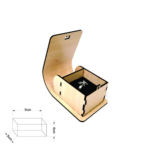 جعبه چوبی انگشتر فنری کد 2013