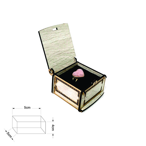 جعبه چوبی انگشتر کلاسیک کد 1014
