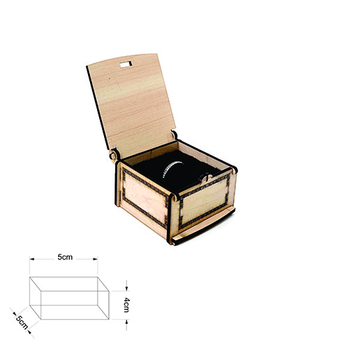 جعبه چوبی انگشتر کلاسیک کد 1016