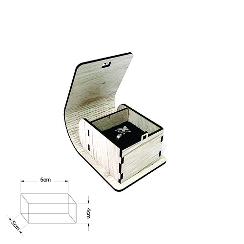 جعبه چوبی انگشتر فنری کد2015