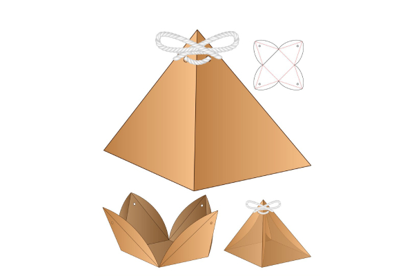 آموزش ساخت جعبه کادویی مدل مثلثی چهار ضلعی